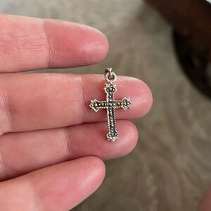 Elegant Sterling Silver Marcasite Cross Pendant